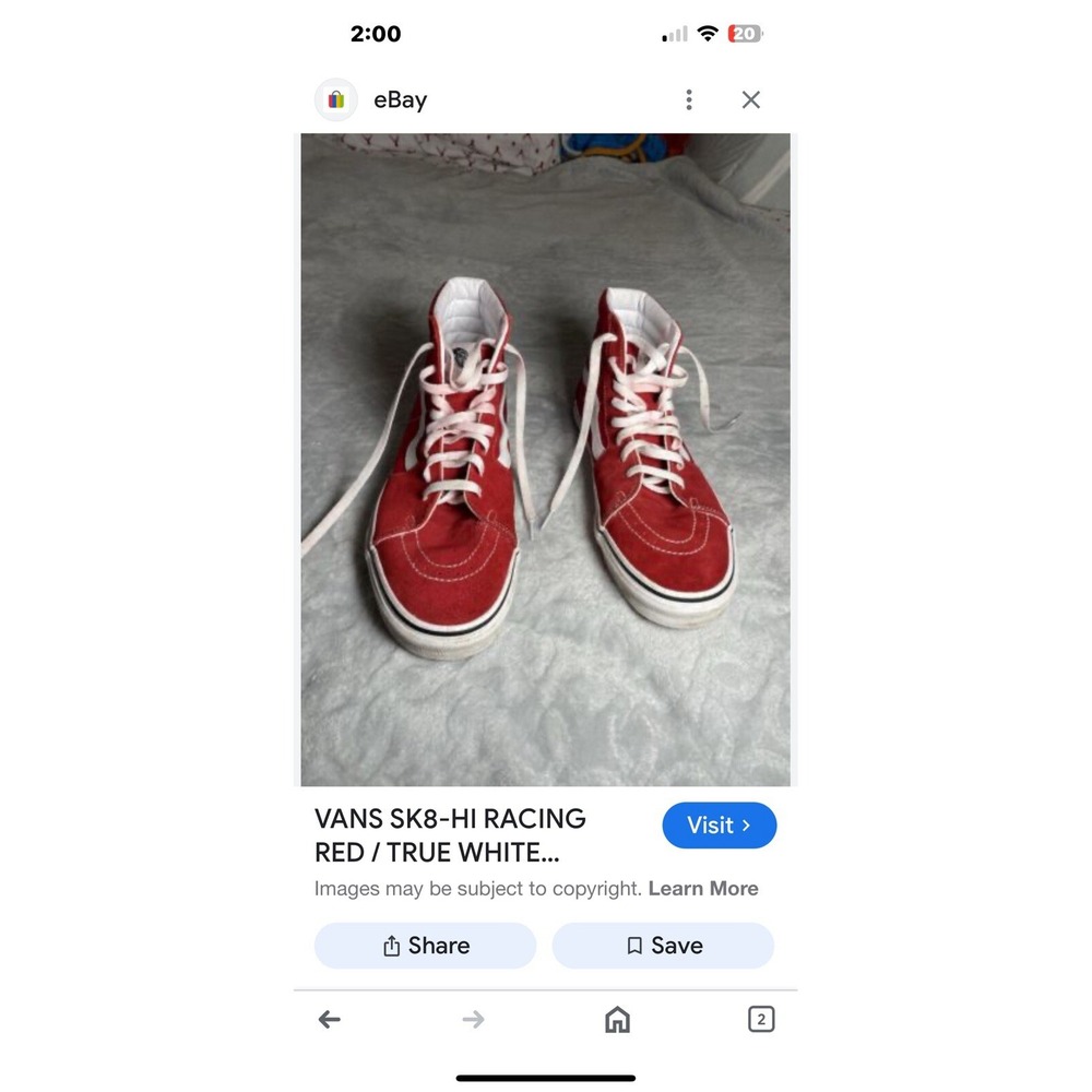 Size 3.5 - VANS Sk8- High Racing Red